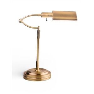 Vintage Hampton Bay Adjustable Antique Brass Steel Shade Bankers Lamp Working